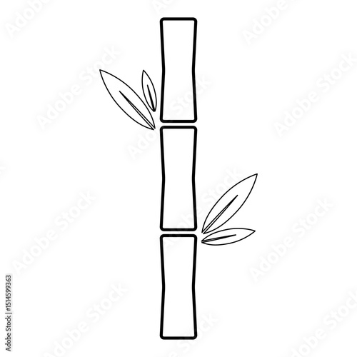 Bamboo leaf icon, nature tropical symbol design, web sign vector illustration
