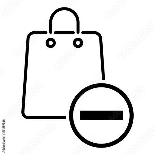 Shopping bag line icon, supermarket paper plastic package sign, eco shop vector illustration