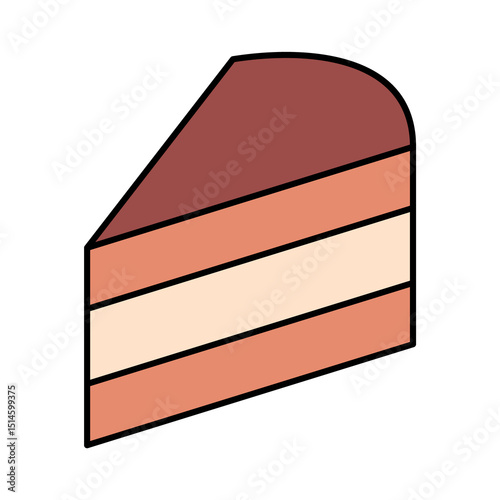 Sweet cake icon, bakery dessert food symbol, happy birthday day graphic vector illustration