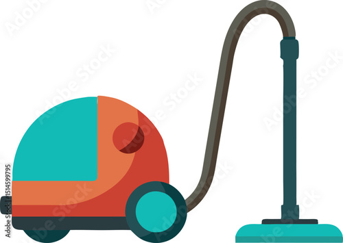 Modern Vacuum Cleaner Vector Illustration in Minimal Style