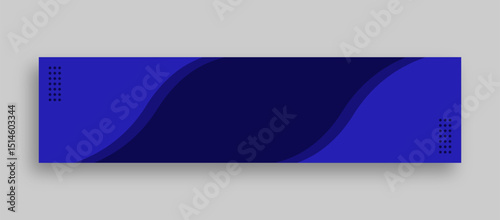 abstract horizontal blue background banner template with place for text