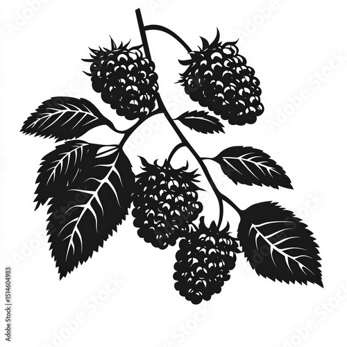 berry silhouette , black an...