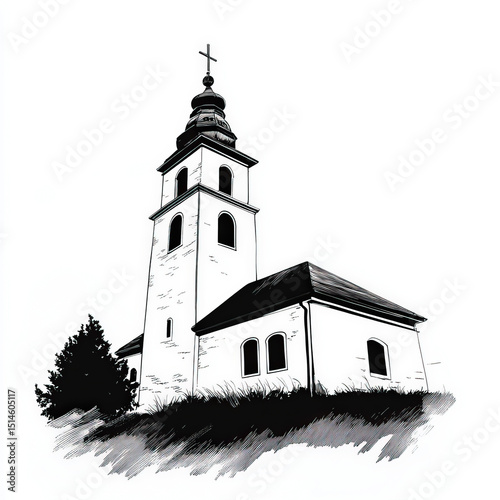 church building silhouette ...