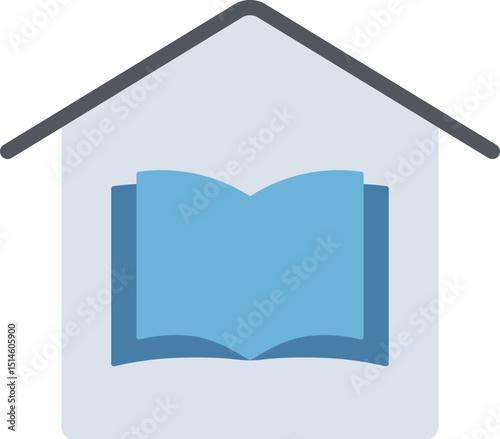 Study From Home Flat Icon