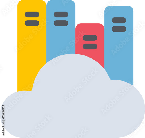 Digital Library Flat Icon