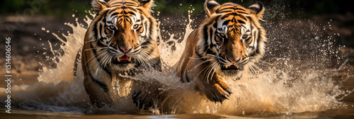 Tigers in a Majestic Water Duel