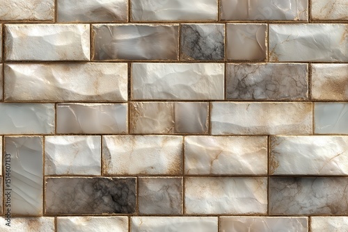 Photo realistic images with high depth of field a top view of beige pearlescent glass rectangular tiles, 8k resolution, no text, no watermark, no logos. photo