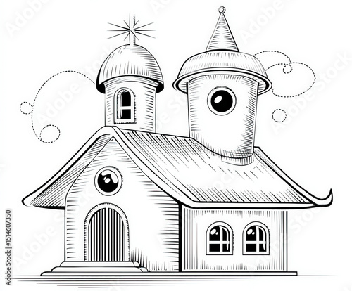 A simple church with a stee...