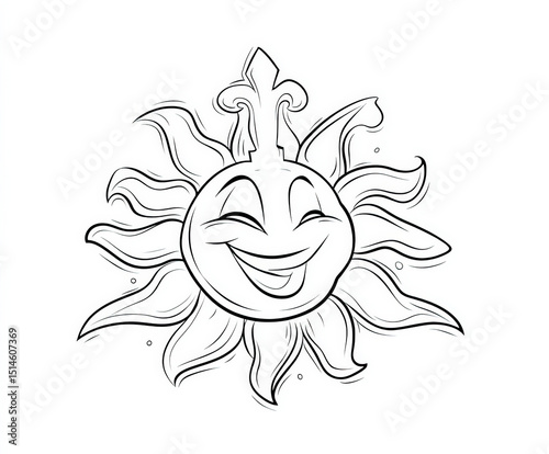 A smiling sun with a cross ...
