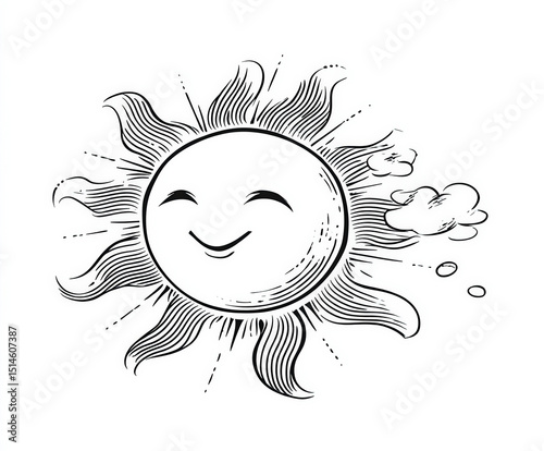 A simple sun with rays , co...