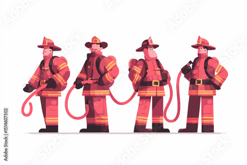 Pixel Art Firefighters Emergency Responders Illustration