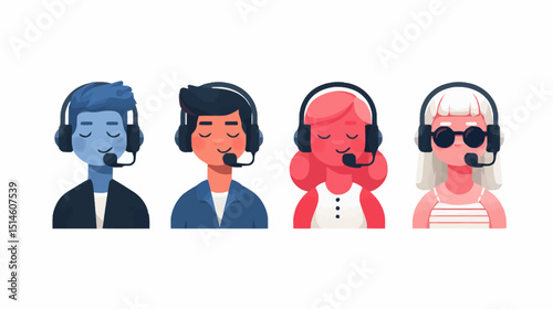 Diverse Customer Support Team Pixel Art Icons for Websites  Apps