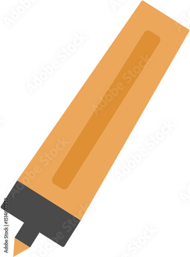 Orange Marker Highlighter Pen vector flat cartoon hand drawn Illustration. Perfect for back to school design