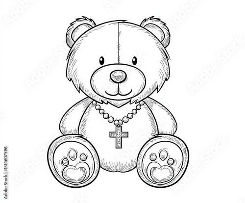 A teddy bear with a cross n...