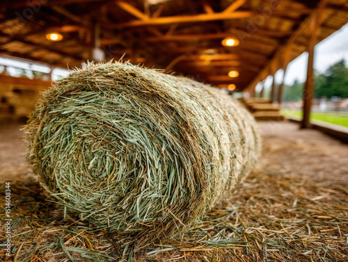 Bale of fresh Timothy hay i...