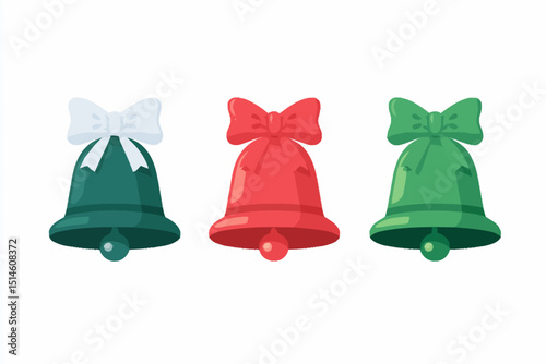 Christmas Bells Festive Green Red and White Jingle Bells for Holiday Decorations