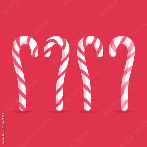 Pink Candy Canes Festive Christmas Treats Vector Graphic