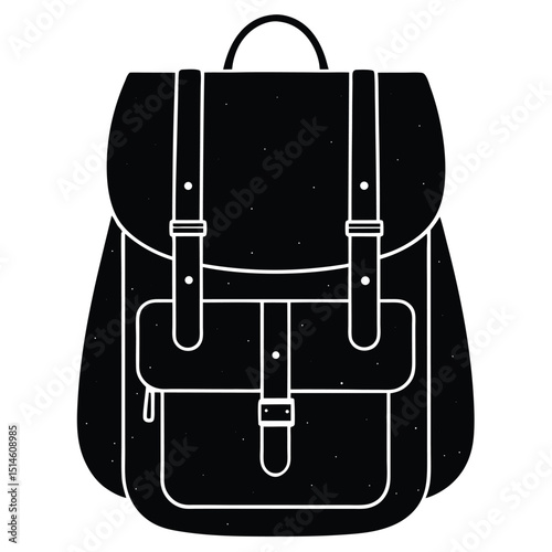 Stylish black backpack vector illustration suitable for design projects and creative endeavors