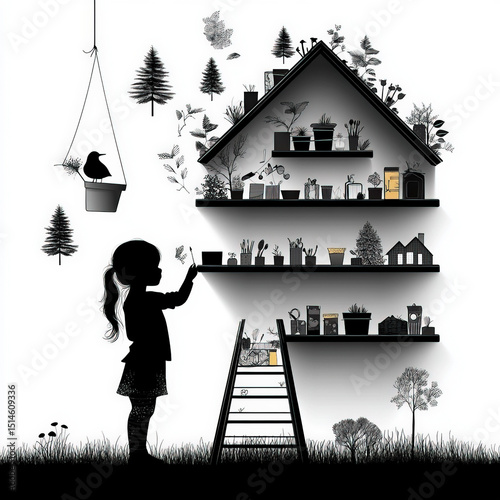 decorating silhouette , bla...