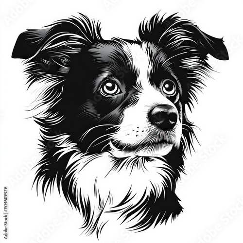 dog head silhouette , black...