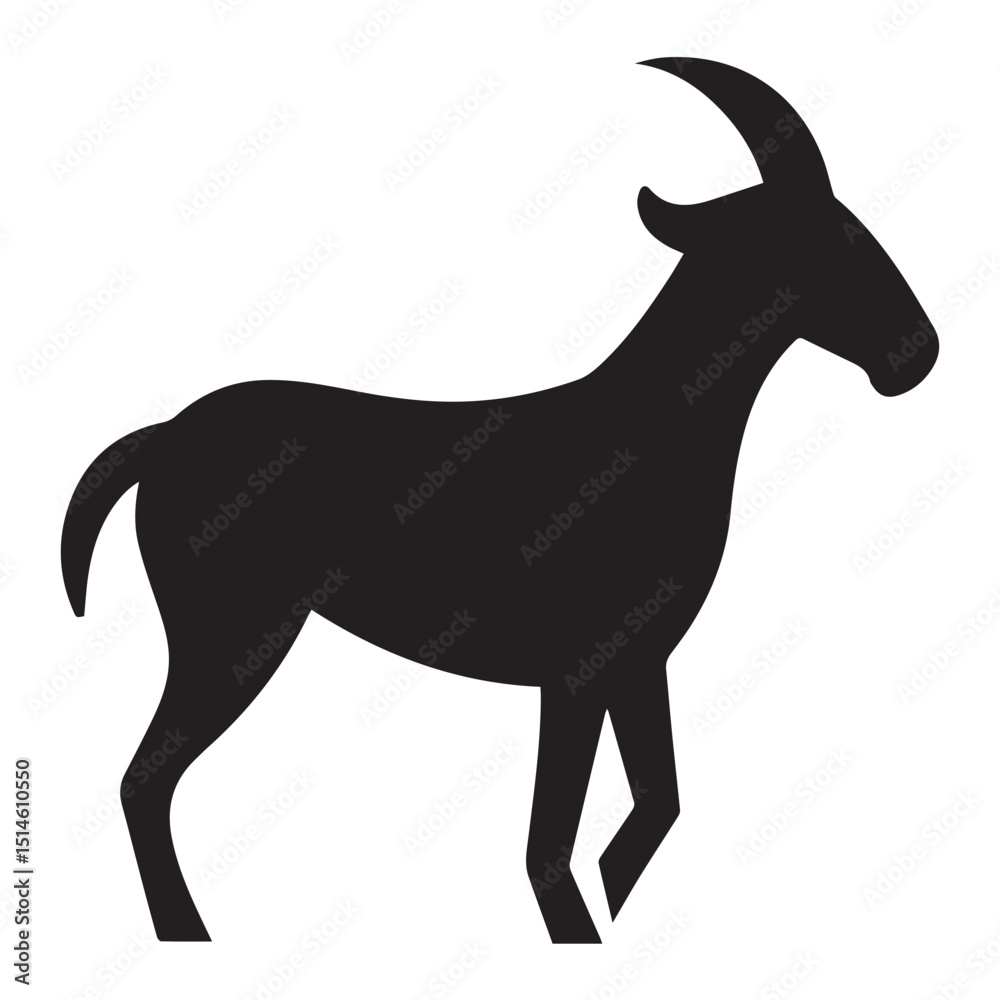 Fototapeta premium goat silhouette vector icon design with a white background