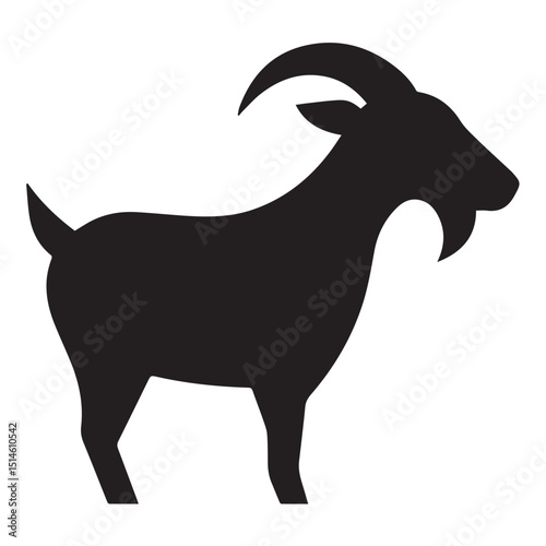 goat silhouette vector icon design with a white background