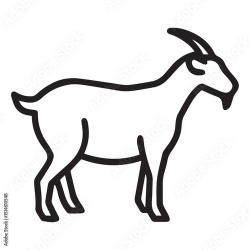 goat silhouette vector icon design with a white background