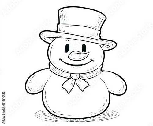 Simple snowman with a hat ,...