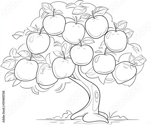 Simple tree with apples , c...