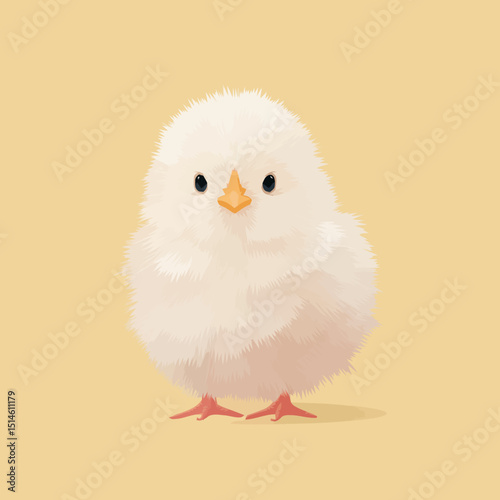 Fluffy Chick Cute Baby Chicken Illustration