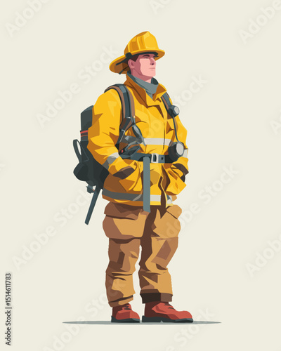 Brave Firefighter A Bold Illustration of Courage and Service