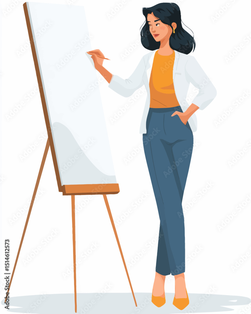 Fototapeta premium Woman Presenting Ideas Visual Communication Strategy