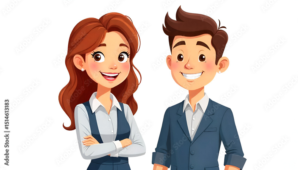 Fototapeta premium host couple flat design illustration