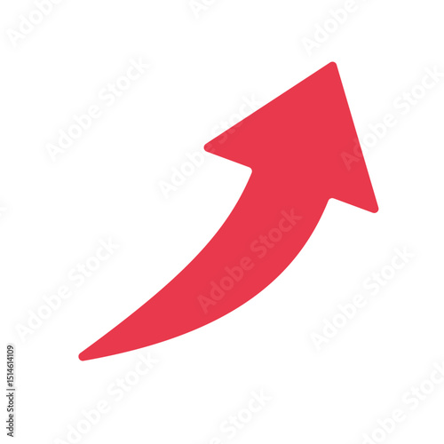 上向き曲線矢印のベクターイラスト：成長・トレンド - Upward Curved Arrow Vector Illustration: Growth and Trend