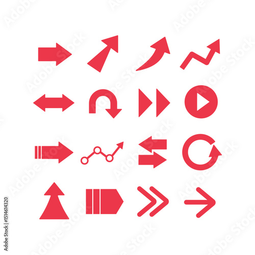 シンプルな矢印イラストコレクション：進捗・データ・動き - Simple Arrow Illustration Collection: Progress, Data, and Movement