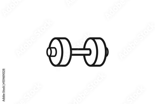 dumbbell icon line vector design