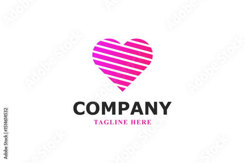 heart lines tech logo design