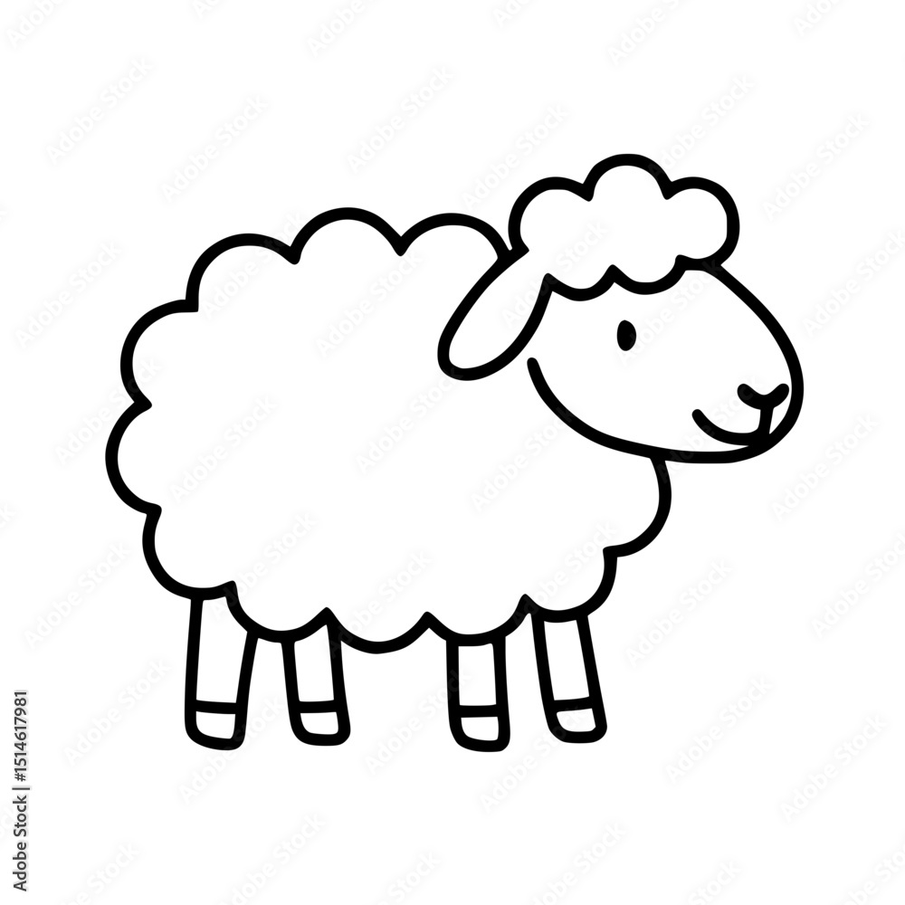 Outline sheep illustration Outline sheep illustration
