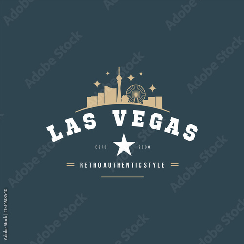 Fun vector design of Las Vegas city silhouette suitable for stickers or prints	