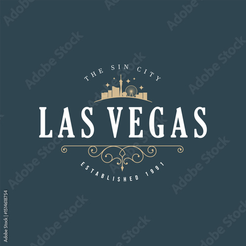 Fun vector design of Las Vegas city silhouette suitable for stickers or prints	
