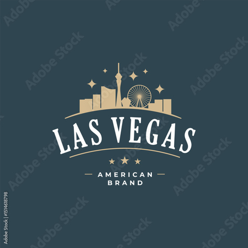 Fun vector design of Las Vegas city silhouette suitable for stickers or prints	