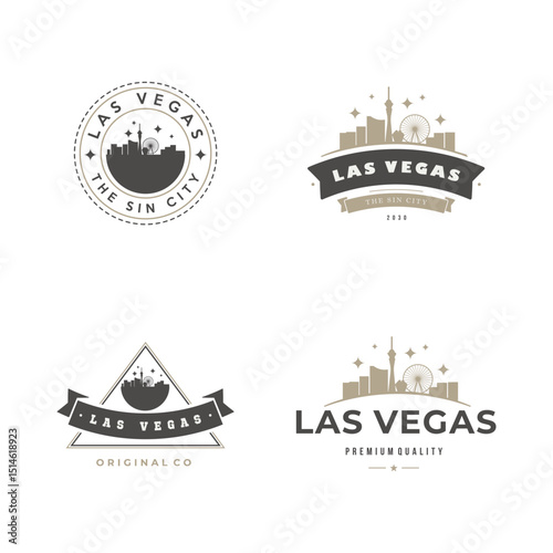 Fun vector design of Las Vegas city silhouette suitable for stickers or prints	