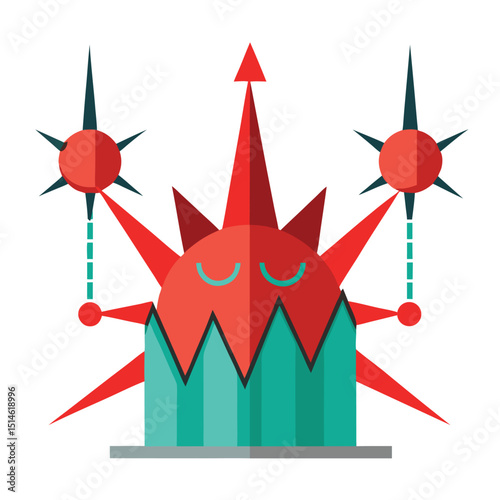 Abstract geometric illustration of a unique creative architectural structure in flat vector design