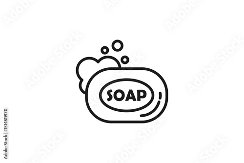 soap icon line vector design