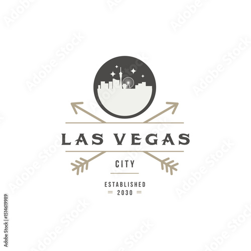 Fun vector design of Las Vegas city silhouette suitable for stickers or prints	