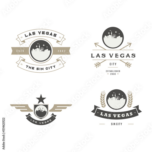 Fun vector design of Las Vegas city silhouette suitable for stickers or prints	