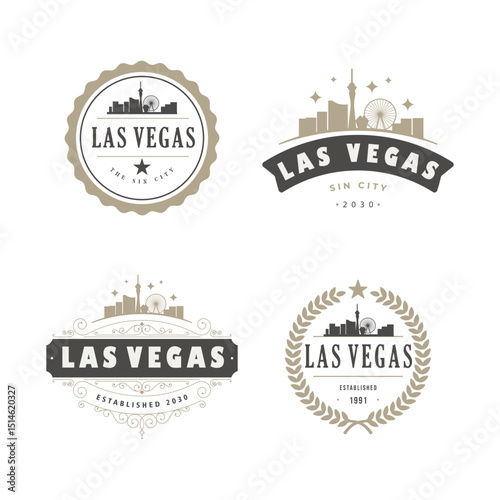 Fun vector design of Las Vegas city silhouette suitable for stickers or prints	