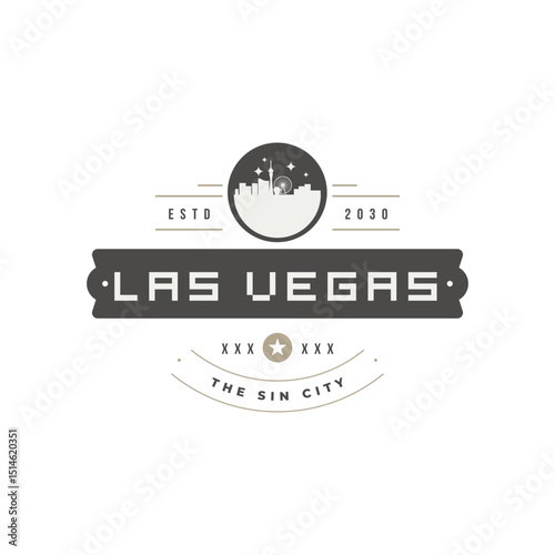 Fun vector design of Las Vegas city silhouette suitable for stickers or prints	
