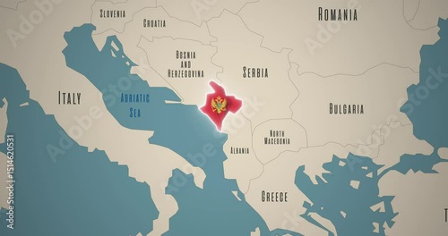 An animated map of former Yugoslavia and Montenegro's separation from it.