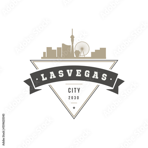Fun vector design of Las Vegas city silhouette suitable for stickers or prints	